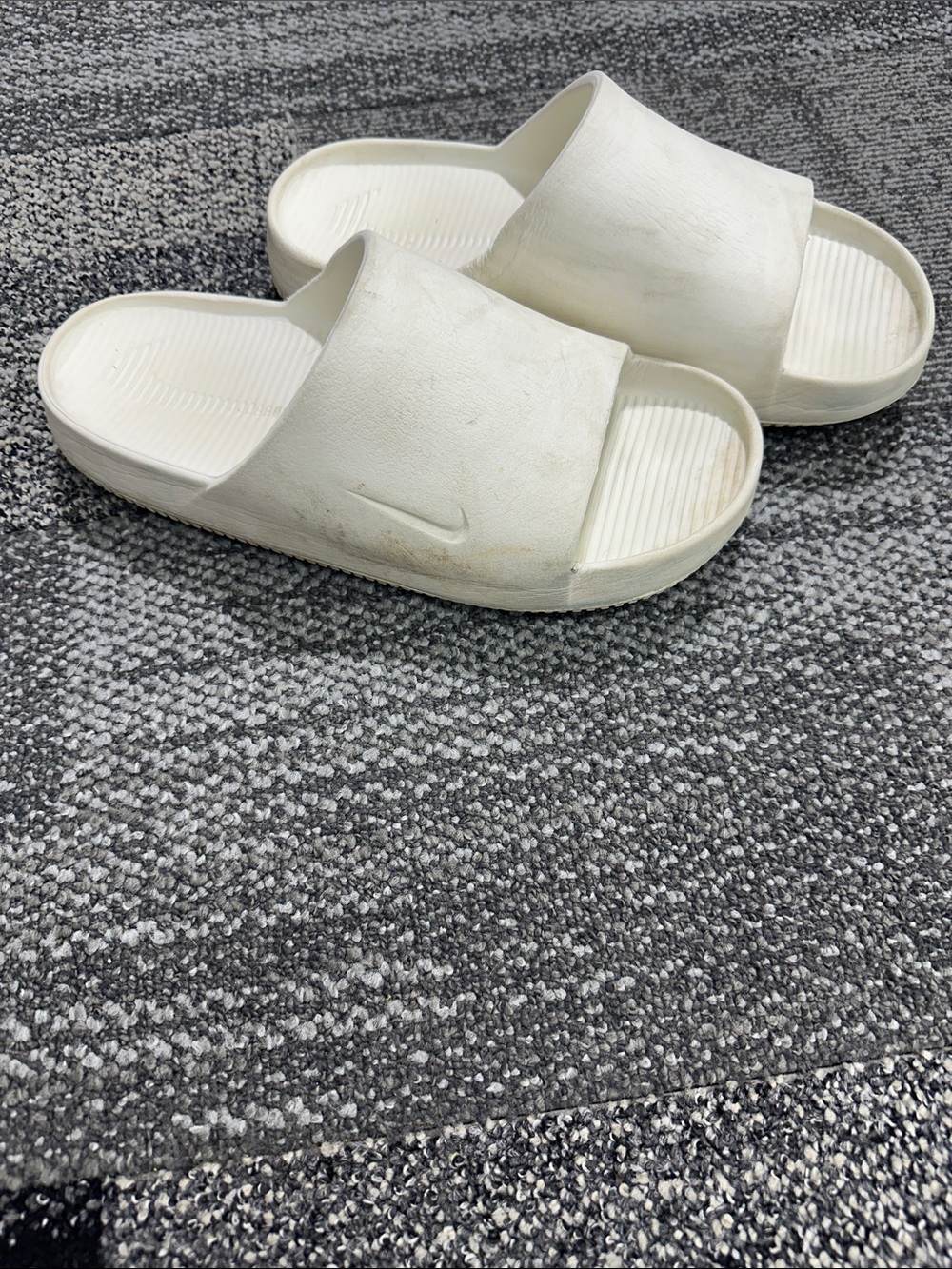 Nike White Calm Slides Size-11